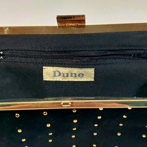 Dune black suede studded evening clutch, EUC - Picture 7 of 9